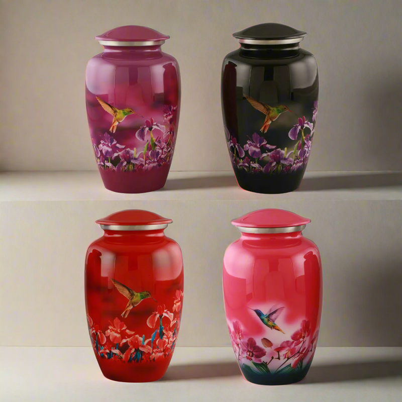 Royal Rapture Urns For Ashes Handcrafted Hummingbird Urn For Adult Female Love Urn Cremation Funeral Memorial