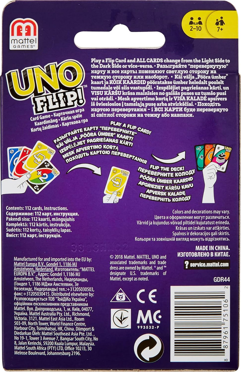 Mattel UNO FLIP card Game Multi Coloured Exciting New Twists Wild