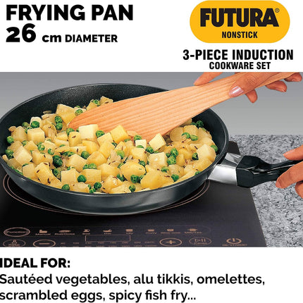 Hawkins Futura 5 Piece Non Stick Cookware Set Induction Compatible Aluminium Frying Pan Flat Tawa Stewpot