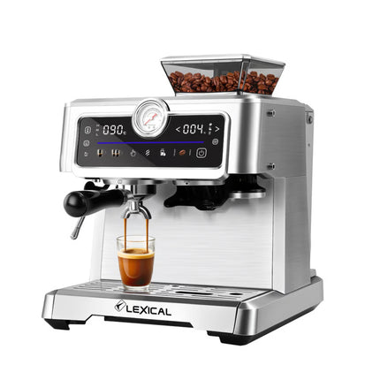 Lexical Germany 2-in-1 Espresso Coffee Machine Built-In Grinder,20-Bar Pump 2.3L Water Tank
