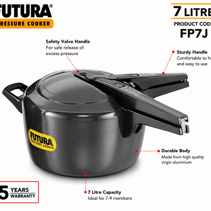 Futura by Hawkins Hard Anodized Pressure Cooker 2L 4L 5L 9L Black Cooker Everyday Cooking