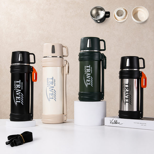 Sitarayuri 1600ml Vacuum Flask Stainless Steel Insulated Hot Cold Coffee Tea Water Travel Bottle