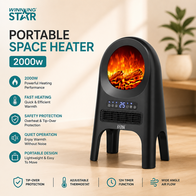 Winning Star 2000W Portable PTC Room Electric Heater Home & Office