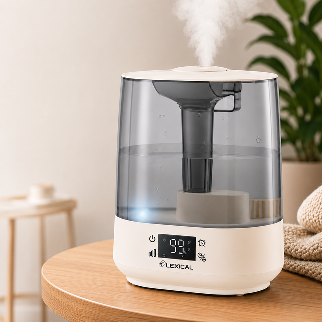 Lexical Germany 6L Ultrasonic Cool Mist Humidifier 3 Mist Levels Sleep Mode 12-Hour Timer EU Plug