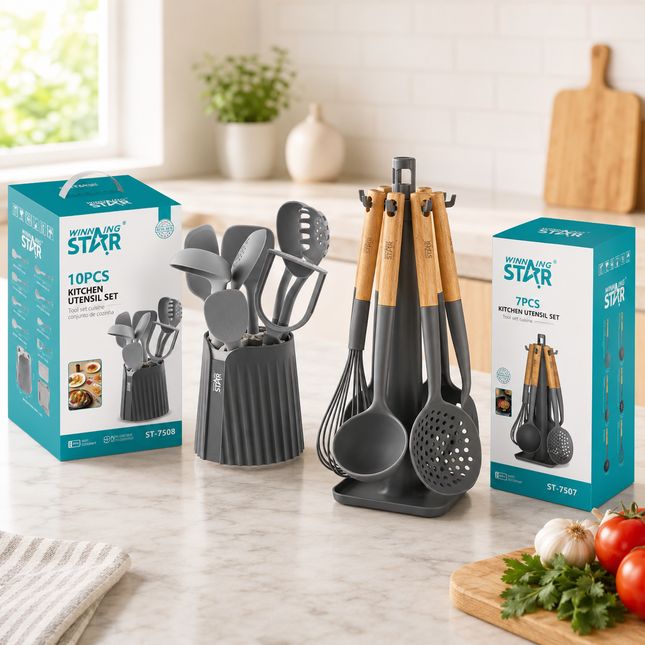 Winning Star 7-Piece Silicone Kitchen Utensil Set Spatula Cooking Tools