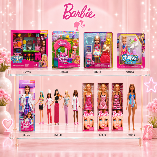 Barbie Dolls and Chelsea Playsets Collection Fashion Career Beach Travel Toys