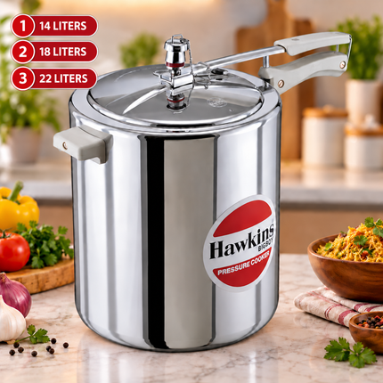 Hawkins Bigboy Pressure Cooker 14L 18L 22L Aluminium Large Capacity Cooker for Bulk Cooking