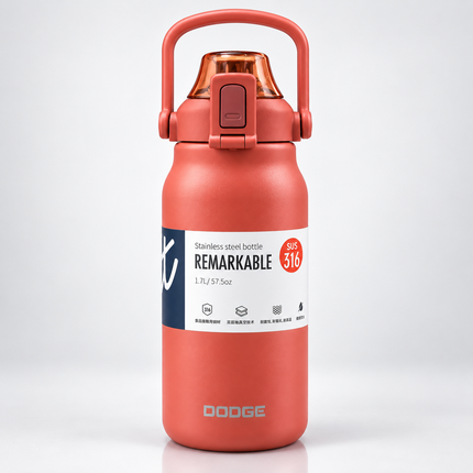 Dodge Stainless Steel Vacuum Flask 1.3L 1.7L Hot Cold Travel Bottle Tea Coffee Water