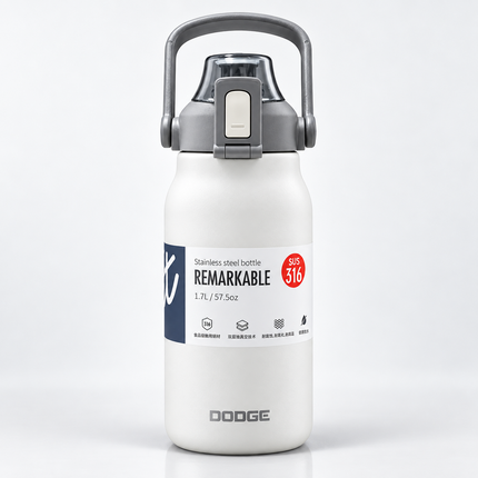 Dodge Stainless Steel Vacuum Flask 1.3L 1.7L Hot Cold Travel Bottle Tea Coffee Water