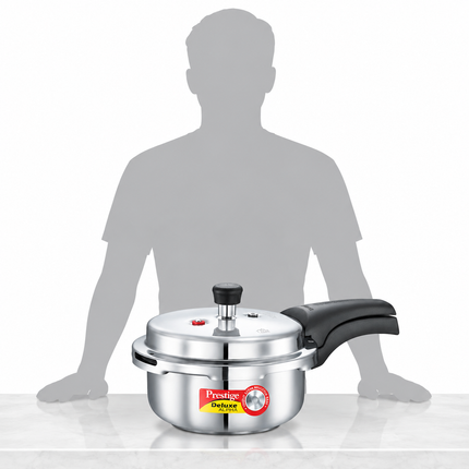 Prestige Deluxe Alpha Stainless Steel Pressure Cooker 2L 5L Induction Base Cookware