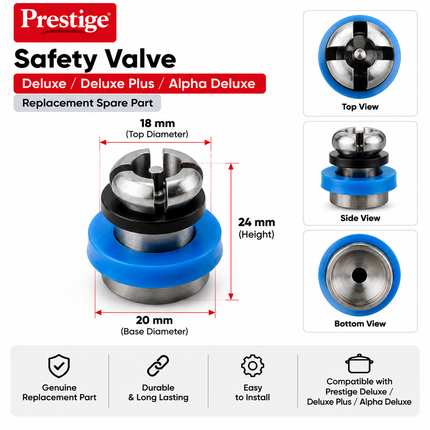 Prestige Pressure Cooker Spare Parts Regulator Valve Gasket Safety Plug Ring Mini Indicator