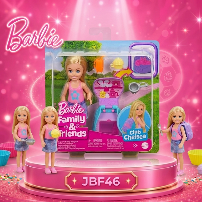 Mattel Barbie Family Friends Fashion Dolls Chelsea Skipper Playsets Baking Collection Toys