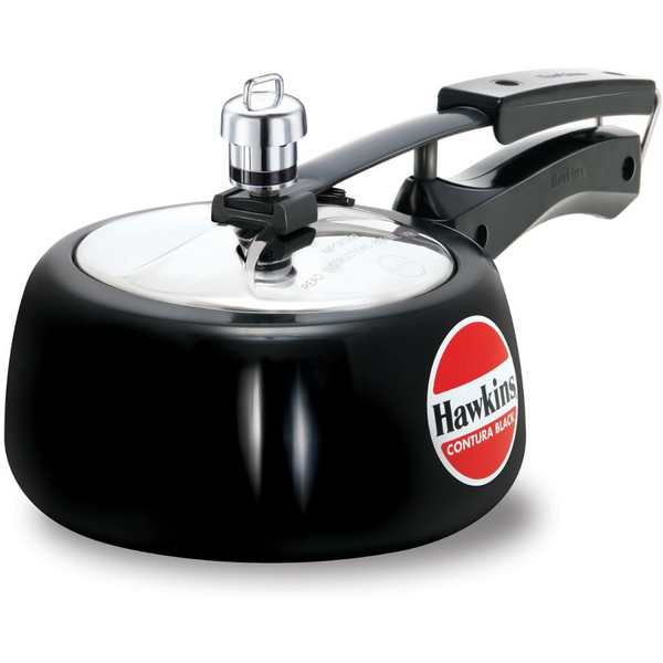 HAWKINS CB15 Hard Anodised Pressure Cooker, Aluminum, Contura Black, 1.5-Liter