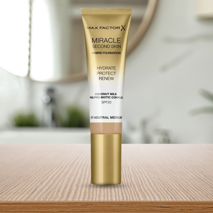 Max Factor Miracle Second Skin Hydrating Foundation, Neutral Medium, 30 ml