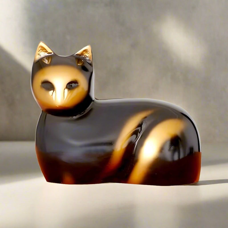 Royal Rapture Cat Figurine Pet Urn for Ashes Charming Metal Alloy Funeral Memorial Cremation