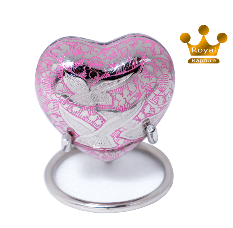 Royal Rapture Love Urn for Ashes Funeral Memorial Cremation Keepsake Heart & Stand