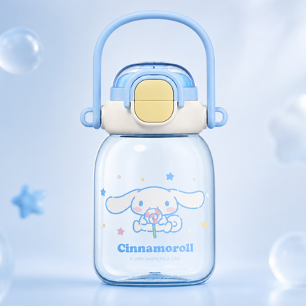 Character Design Dual Drink Water Bottle 630ml 700ml Carry Handle School Gym Travel