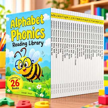 Alphabet Phonics Books for Kids 26 Book Reading Set English Sounds & Early Reading