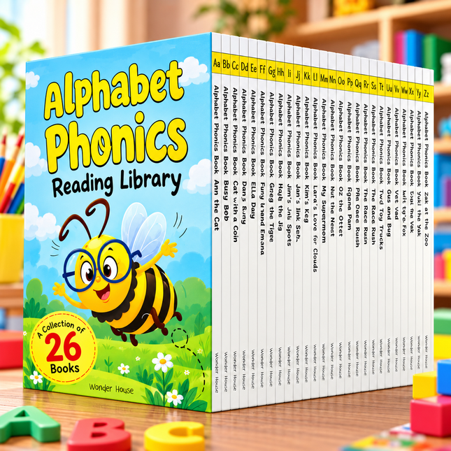 Alphabet Phonics Books for Kids 26 Book Reading Set English Sounds & Early Reading