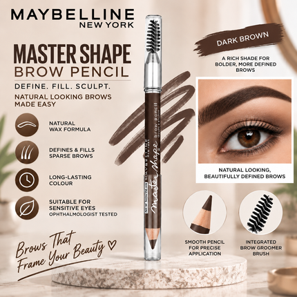Maybelline New York Master Shape Brow Pencil Eyebrow Definer Natural Wax Formula