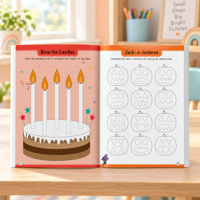 Pencil Control Activity Book for Kids Age 2+ Tracing Practice Writing Skills Workbook