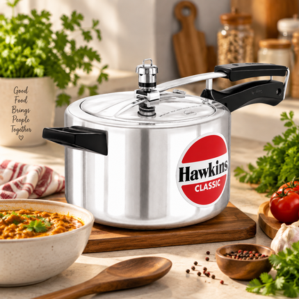Hawkins Classic Aluminium Pressure Cooker 1.5L to 10L Silver Cooker Pressure Regulator