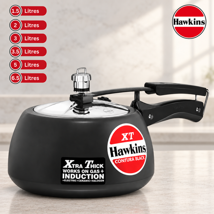 Hawkins Contura Xtra Thick Hard Anodized Pressure Cooker  2L 3L 5L 6.5L Induction Gas Electric