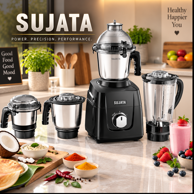 Sujata MG03 900W Indian Mixer Grinder Juice Extractor for Grinding Blending and Indian Cooking