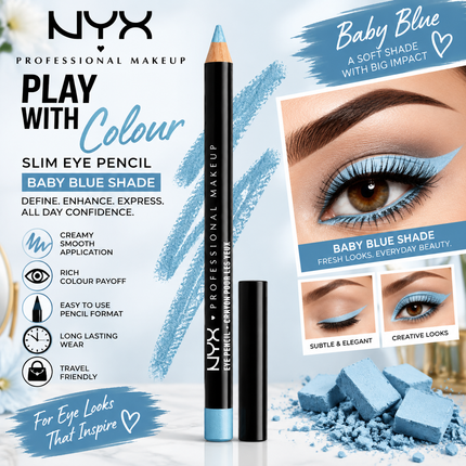 NYX Professional Makeup Slim Eye Pencil Creamy Eyeliner Pencil Long Lasting Eye Makeup