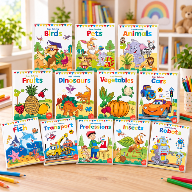 Coloring Books for Kids 12 Book Set Creative Activity Drawing Practice Preschool