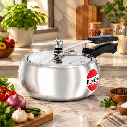 Hawkins Contura Aluminium Pressure Cooker 2L 3L 4L 5L Silver Cooker Gas Electric Stove