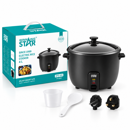 Winning Star Electric Rice Cooker Non-Stick Inner Pot Glass Lid 4L 700W 6L 1000W Automatic Keep Warm Function