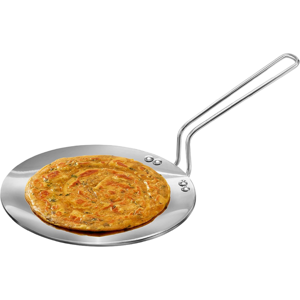 Hawkins Tri-Ply Stainless Steel Induction Compatible Tava, Diameter 22 , 26 cm Thickness 3.5 mm Silver