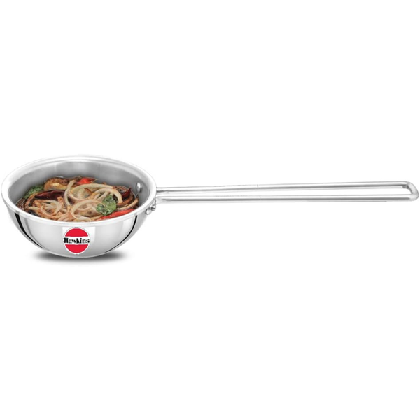 Hawkins 1.5 Cup Tadka Pan, 360 ml Triply Stainless Steel Pan, Induction Pan, Silver (STP15)