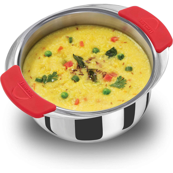 Hawkins 1.5 , 2 , 2.5 Litre Metro Patila Triply Stainless Steel Tope Induction Bhagona Tapeli Silver