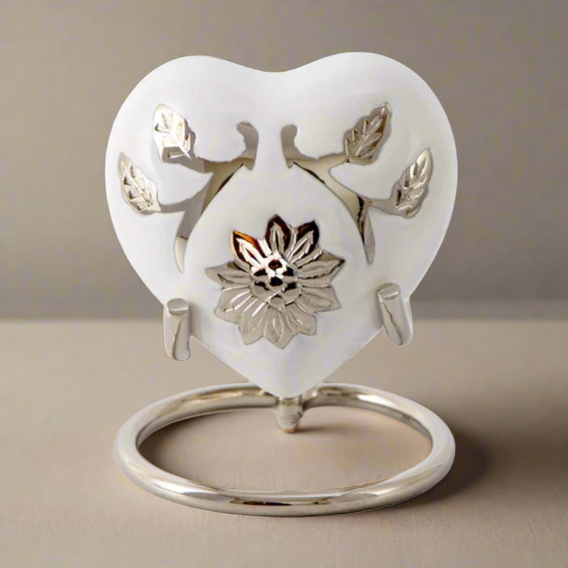 Royal Rapture Love Urn for Ashes Funeral Memorial Cremation Keepsake Heart & Stand