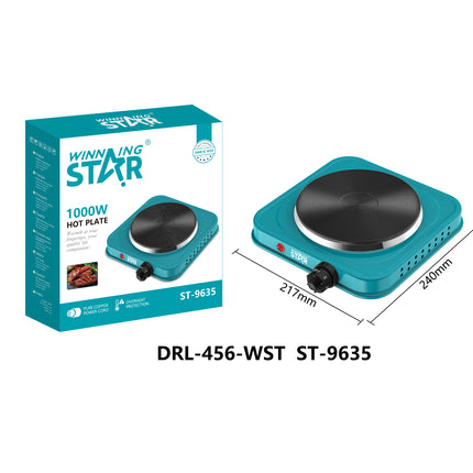 Winning Star 1000W 2000W Electric Hot Plate Single, Double Burner Cooktop Portable