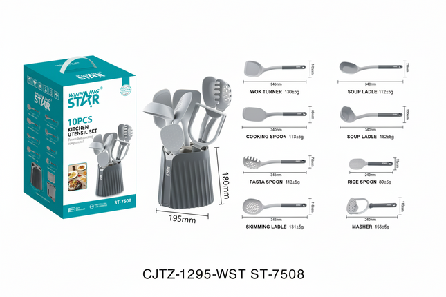 Winning Star 7-Piece Silicone Kitchen Utensil Set Spatula Cooking Tools