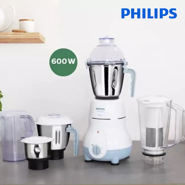 Philips HL1643/06 600W Simply Silent Mixer Grinder Juicer | 3 Jars | Ideal for Juices, Smoothies & Grinding | Indian & International Plug