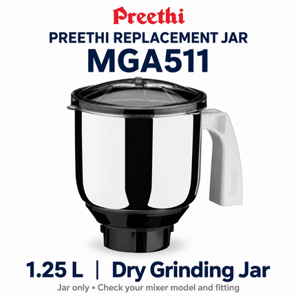 Preethi MGA511 — 1.25 L Dry Grinding Jar