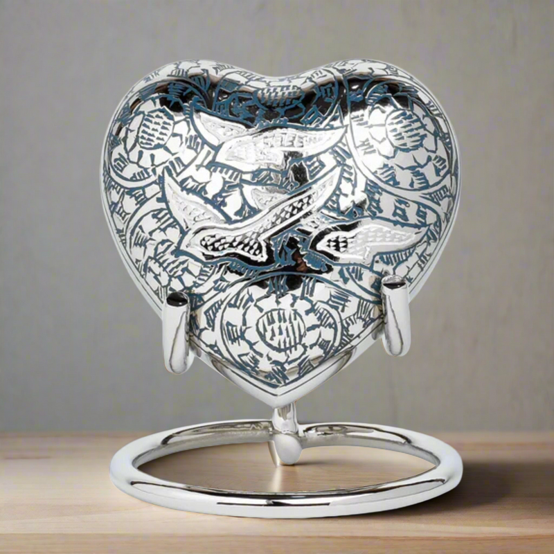 Royal Rapture Love Urn for Ashes Funeral Memorial Cremation Keepsake Heart & Stand