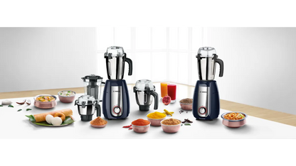 Bosch Blender TrueMixx Pro 1000 W Midnight Blue 8842DIN Mixer Grinder Indian + UK or EU Plug