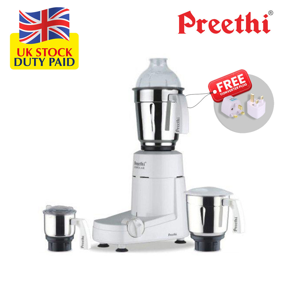 Preethi Popular MG 142 750W Mixer Grinder with 3 Jars White