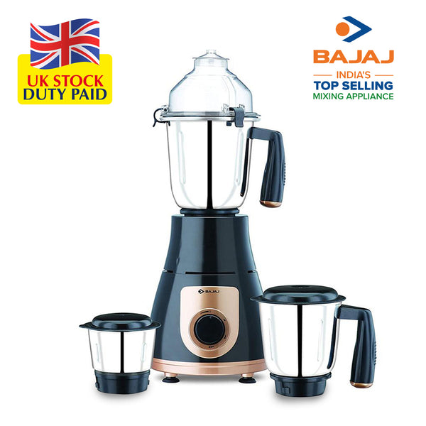 Bajaj GX 3701 Mixer Grinder 750W | 3 Jars | Black | Indian Mixie with International Plug | Ideal for Dosa, Chutney & Masala Grinding