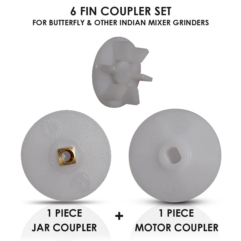 6 FIN COUPLER  SET for Butterfly & other Indian Mixer Grinders