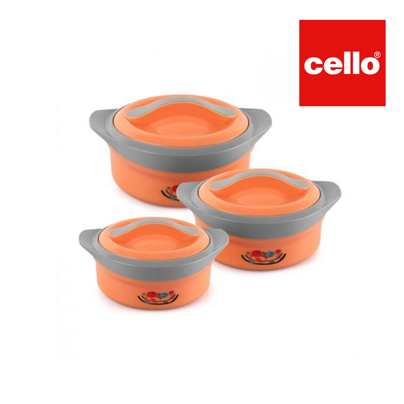 CELLO SOLARIS 3 pieces Hot Pot Set Food Warmer Serving Insulated Thermal Casserole